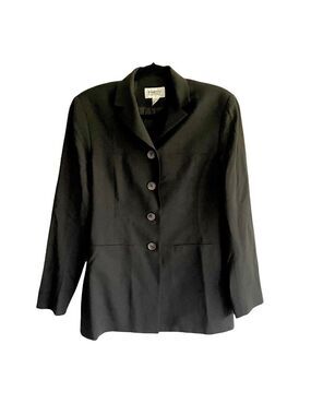 PORTS Vintage Long Button Front Blazer Black 6